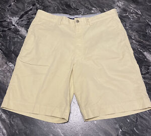 FLAW! TOMMY BAHAMA Chino Shorts Yellow Cotton Tencel Spandex Blend 33 x 9 Preppy