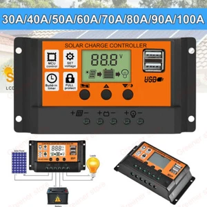 MPPT Regolatore di Carica Pannello Solare 30A-100A Controller 12V/24V AUTO Track - Imagen 1 de 12