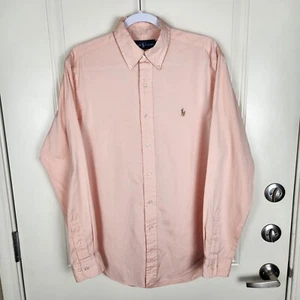 Ralph Lauren Herren Hemd Langarm Button Down Fleisch Pony Classic Fit Größe 15,5 - Bild 1 von 9