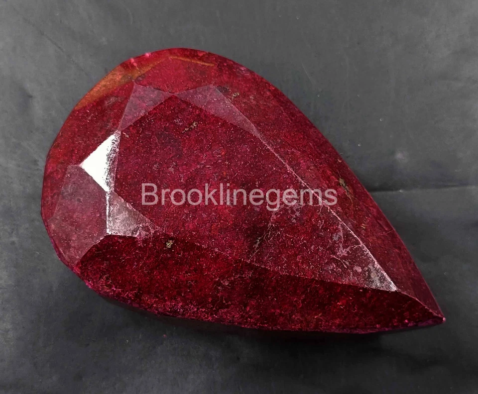 Natural EGL Certified 2000 Ct African Red Ruby Pear Cut Huge Loose Gemtone 25S  - Image 1 of 4