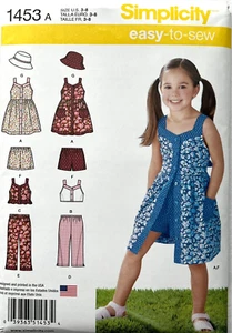 Vestido, top, pantalón, pantalones cortos, sombrero para niños Simplicity Pattern 1453 tallas: 3 - 8 - Imagen 1 de 3