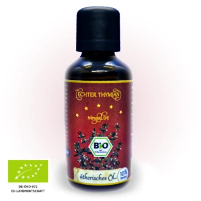 NINGAL.DE NATURWARENHANDEL Thymianöl (BIO): 50ml - Thymianöl vulgaris ct Thymol - 100% naturrein & frisch