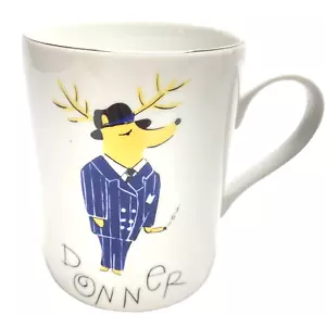Pottery Barn Reindeer Christmas Coffee Mug Tea Cup, Retired Collectable - Donner - Picture 1 of 4