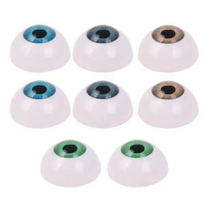 26mm Craft Plastic Doll Eyeballs Half Round Shape Eyes White Pack of 8 - Picture 1 of 16