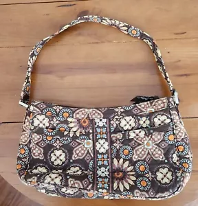Vera Bradley Top Zip Tote Bag Geometric Floral Brown Print Retired - Bild 1 von 5
