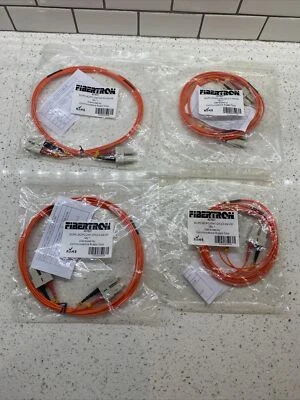 Qty 4 Fibertron 807924 LC/PC-ST/PC-62.5/125-DX-2.0-2M-OR Cable, Orange - Image 1 of 3