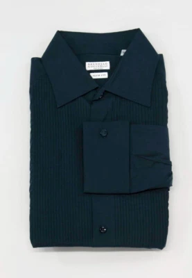 NWT $1195 Brunello Cucinelli Men's "Slim Fit" Tuxedo Dress Shirt  Size M  A248 - Image 1 of 4