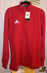 Adidas Maglia Uomo 1/4 Zip Manica Lunga Aeroready - Rossa - Med, Large - Nuova con etichette - Foto 1 di 6