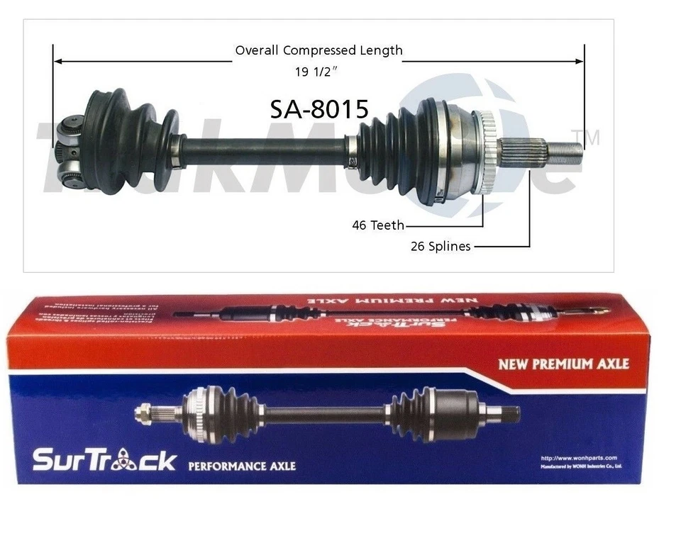 Eje delantero izquierdo o derecho CV SurTrack SA-8015 para Saab 9000 1991-1998 Turbo Foto 1 de 1