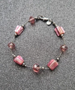 Beautiful M & S Black And Purple Tone Beaded Bracelet - Picture 1 of 10