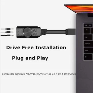 tachiuwa USB Mini Sound Card - External Virtual Surround Sound - for Computer - Picture 1 of 6
