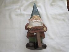 Charming Rustic Garden Welcome Gnome w/ Welcome Sign Polystone  New No Box.