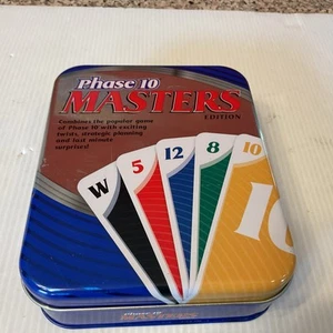 Phase 10 Masters Edition Kartenspiel Mattel 2010 blau Sammlerdose komplett - Bild 1 von 5