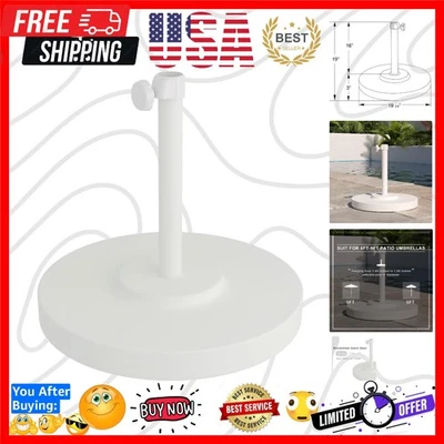 Base de paraguas resistente de 50 libras - hormigón redondo para estilo exterior artesanal Foto 1 de 4