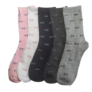 5 Pairs Women's Dafa & Joy Ribbon Bows Colors Assorted Socks Colors - Picture 1 of 2