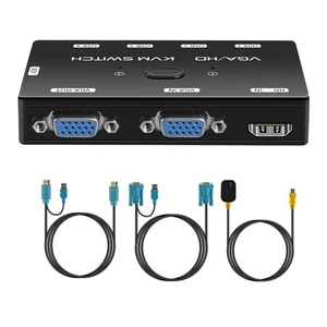 KVM- VGA+-Kompatibler 1080P-KVM- mit USB 2.0-Anschluss für 2 Hosts, die Sic8197 - Bild 1 von 10