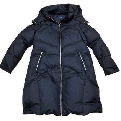 Chaqueta Abrigo Parka Puffer Plumón Plumón Cole Haan Signature Azul, Para Mujer Grande Foto 1 de 4