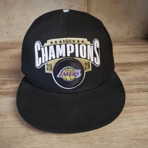 Los Angeles Lakers Hat Cap Snap Back Mens Black NBA Basketball Champions New Era - Picture 1 of 10