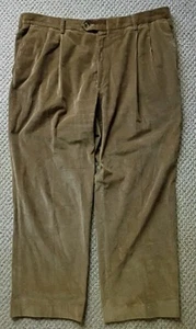 BERLE Duca Visconte Pants Men’s BEIGE/Tan Large Pleaded Corduroy SIZE: 42" X 29" - Picture 1 of 7