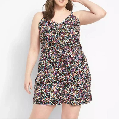 Lane Bryant l Sleeveless Ruched-Front Knit Romper 18/20 - Image 1 of 4