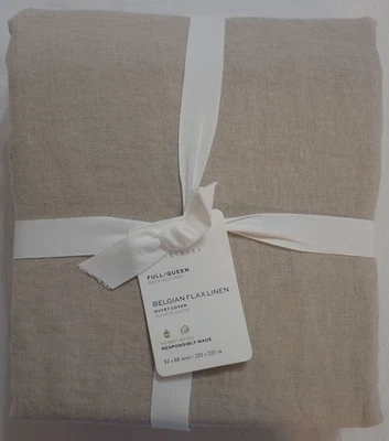 NUEVO CON ETIQUETAS FUNDA NÓRDICA COMPLETA/REINA LINO OSCURO BELGA GRANERO CERÁMICA 92"x88" Foto 1 de 4