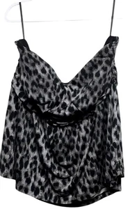 Torrid 4  , 4X gray black animal print lined ruched spandex stretch tube top - Picture 1 of 5