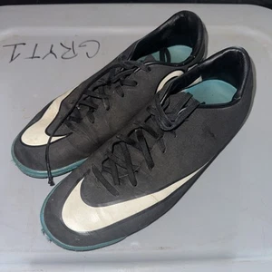 Nike Mens Size 8.5 Mercurial CR7 Indoor Soccer Shoes Black Turquoise 684875-014 - Picture 1 of 5
