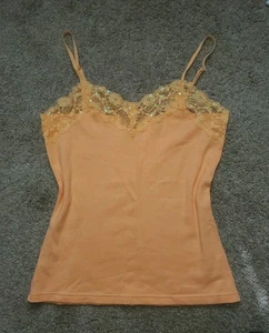 Top Cami Y2K anni 2000 grande corallo pizzo paillettes canotta elasticizzato fata  - Foto 1 di 4