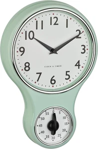 Dostmann Orologio Da Parete Analogico Retrò Con Timer, 60.3073.20, Timer Fino a - Foto 1 di 12