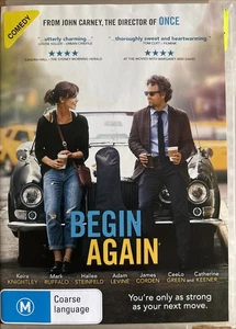 DVD: Begin Again — 2013 Musical Comedy-drama, Rental Stickers, Region 4 - Picture 1 of 3