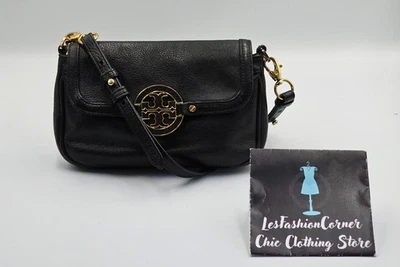 Tory Burch Women's Black Pebbled Leather Amanda Crossbody Bag Size Small 2725 - Image 1 of 4