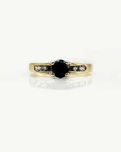 Bague Or Jaune 18k 2.10 grs Saphir et Oz - Bijoux occasion - Bild 1 von 3