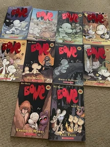 Bone Lot 10 Comics by Jeff Smith Paperback Scholastics #1-9 + Tall Set Bundle - Picture 1 of 4