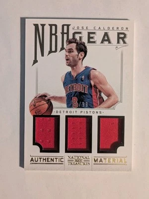 2012 Panini National Treasures NBA Gear Jose Calderon Triple Relic /99 SP - Image 1 of 2
