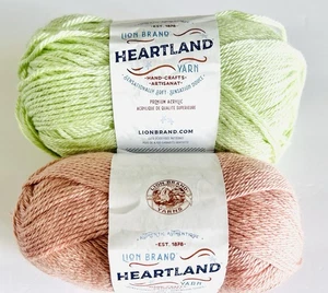 2x Lion Brand Heartland Yarn, CAPITAL REEF + CHANNEL ISLANDS - 5oz/251yds Ea - Picture 1 of 8
