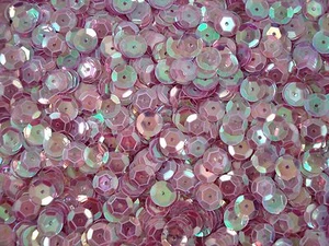 Sequins Cup 8mm Dusty Pink Transparent AB 100g Bulk Pack Sewing - Imagen 1 de 1