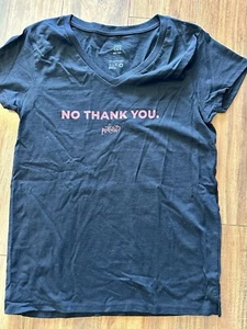 Are You My Podcast NO THANK YOU Size Adult Small V Neck Black T Shirt NEW - Picture 1 of 3