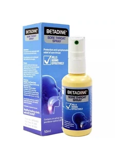 BETADINE Sore Throat Spray - Throat Pain Chapping Swelling Discomfort Hoarseness - Picture 1 of 4
