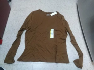 Nueva con etiquetas CAMISETA DE MUJER TIME AND TRU Marrón PIMA ALGODÓN L 12-14 - Imagen 1 de 1