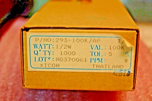 293-100K/AP XICON - Carbon Film Resistors - Through Hole 100Kohms 5% (1,000 PCS) - Picture 1 of 3