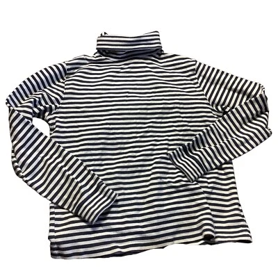 Niño L (18) L.L. Algodón cuello alto a rayas blanco marino Bean  Foto 1 de 4