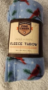 Pine Creek "Snowfall Cardinal" Fleece Throw Blanket New With Tags - Picture 1 of 9