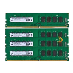 Micron 4x 16GB 2RX8 PC4-2400T DDR4 RAM 19200MHz CL17 UDIMM Desktop Memory 1.2V $ - Picture 1 of 7