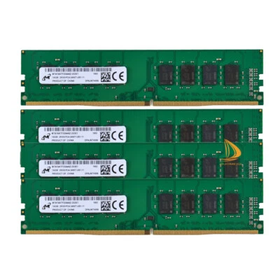 Micron 4x 16GB 2RX8 PC4-2400T DDR4 RAM 19200MHz CL17 UDIMM Desktop Memory 1.2V $ - Image 1 of 4
