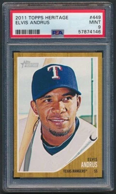 2011 Topps Heritage Elvis Andrus #449 PSA 9 MINT - Image 1 of 2