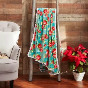 THE PIONEER WOMAN Velvet Plush Throw 50" x 72" ~ VINTAGE FLORAL ~ - Picture 1 of 4