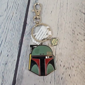 Disney Parks Boba Fett Keychain Helmet Stainless Swivel Lobster Clasp Split Ring - Picture 1 of 5