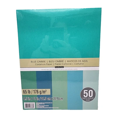 Recollections Cardstock Paper Blue Ombre 8.5" x 11"  50 Sheets 65 lb Acid Free - Image 1 of 4