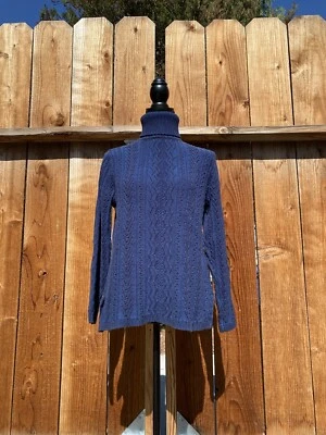 eight eight eight navy blue cotton turtleneck sweater size medium - Image 1 of 4