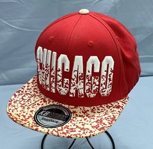 KB ETHOS RED CANVAS Chicago ADJUSTABLE Snapback BASEBALL HAT/CAP Flat Bill - Picture 1 of 5